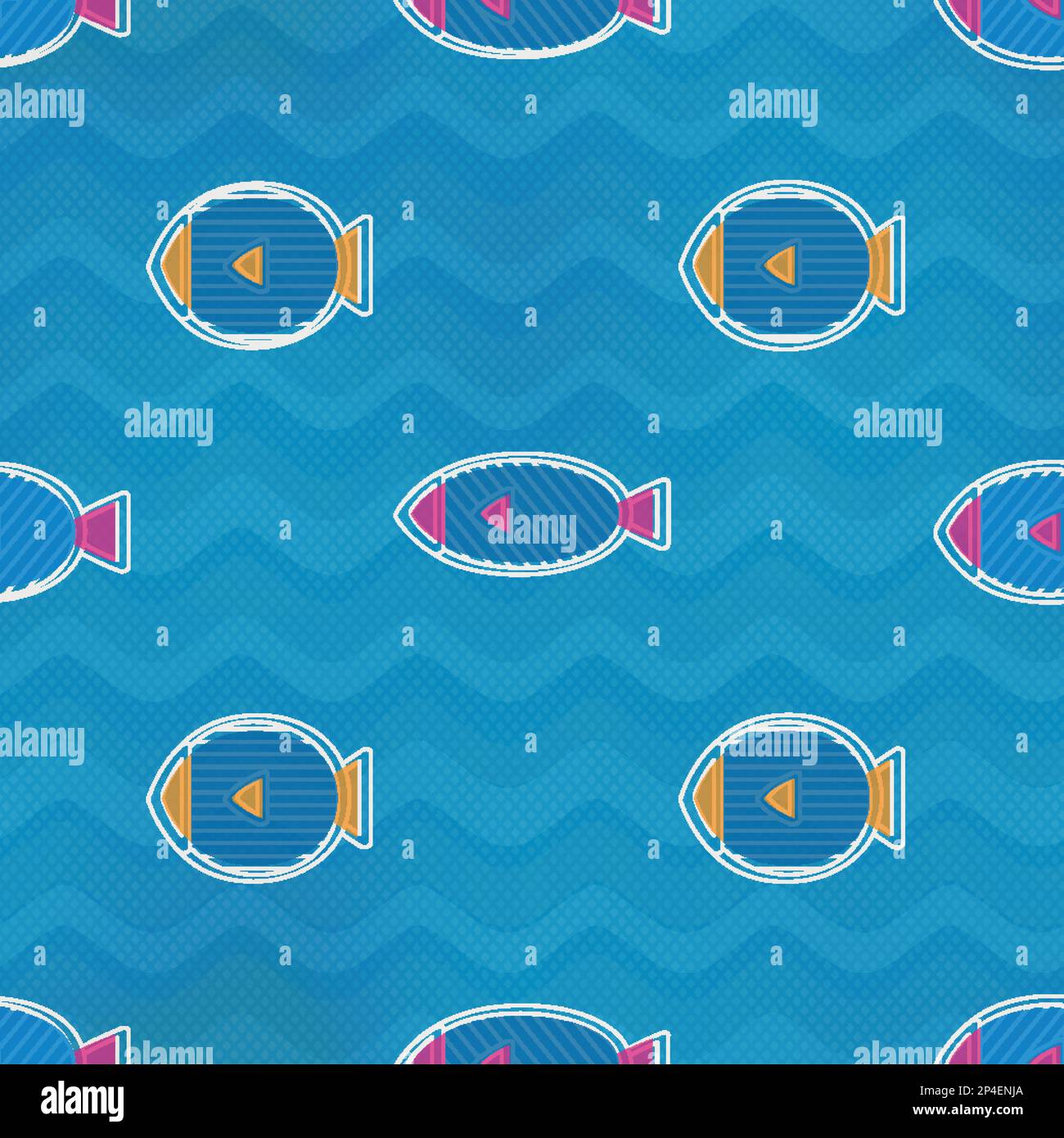 Colored fish seamless pattern Stock Vector