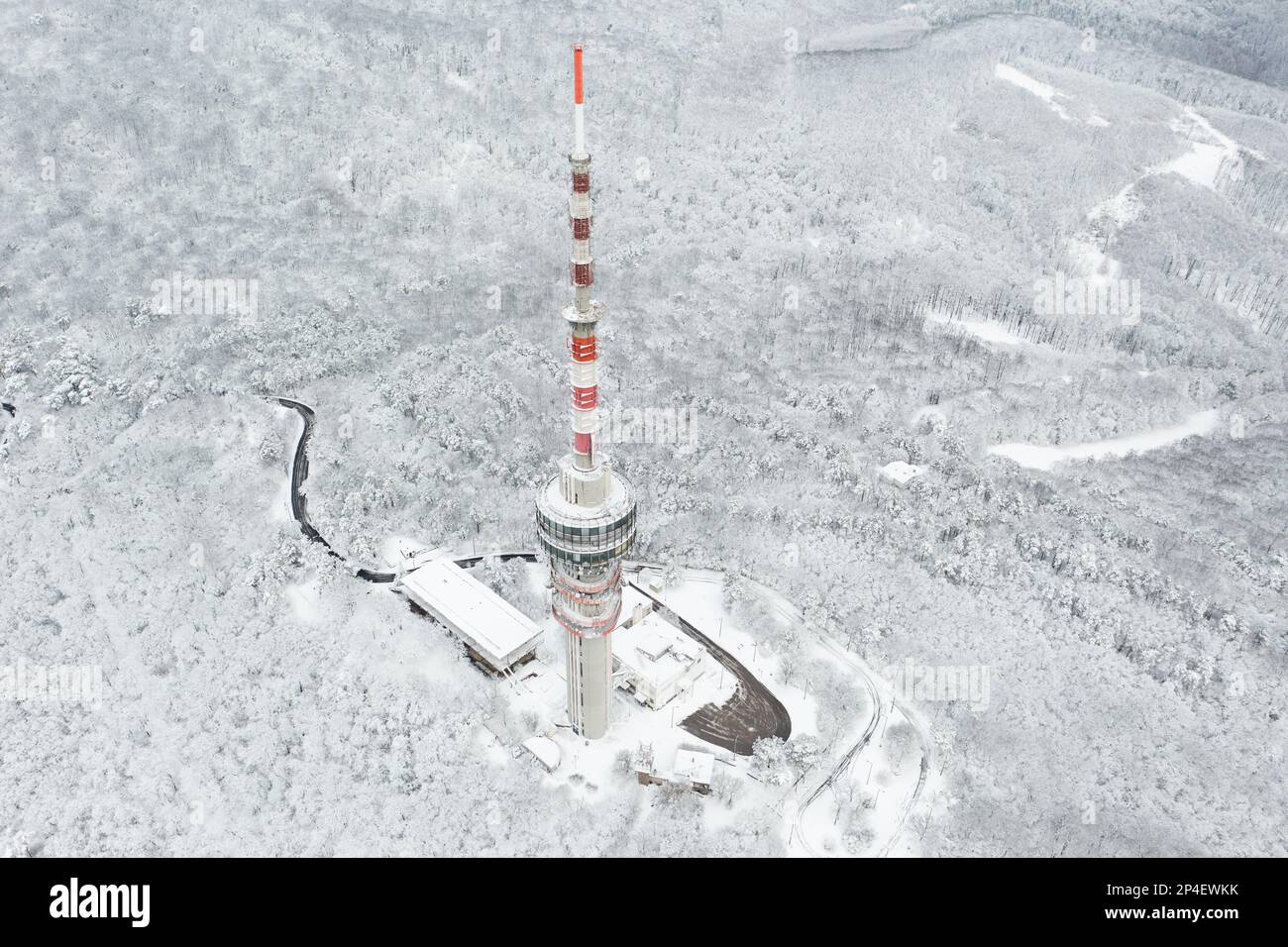 Aerial drone view cell tower hi-res stock photography and images - Alamy