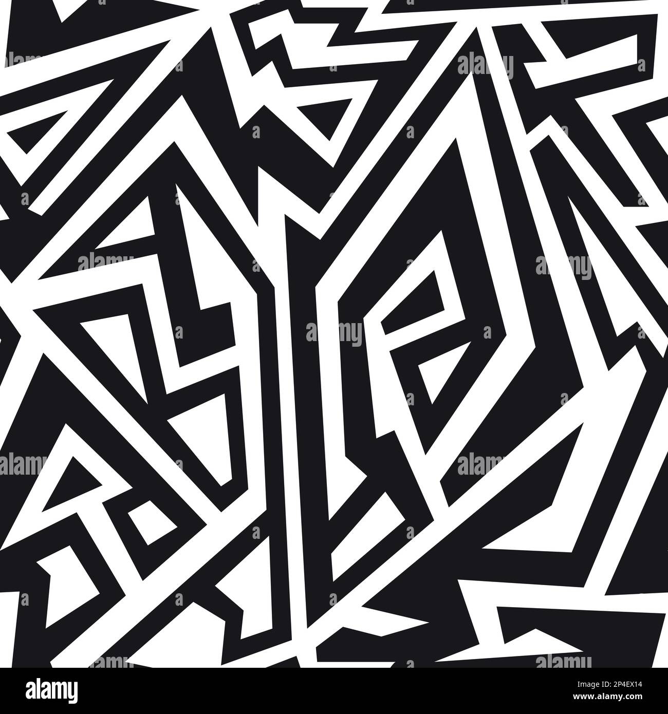 Monochrome african geometric seamless pattern. Stock Vector