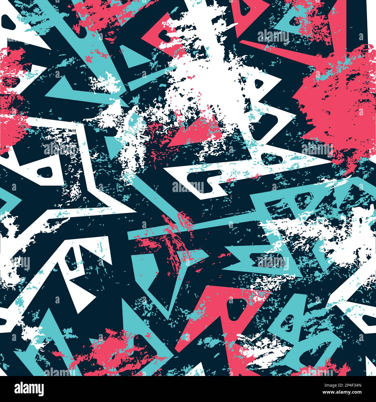grunge geometric seamless pattern Stock Vector