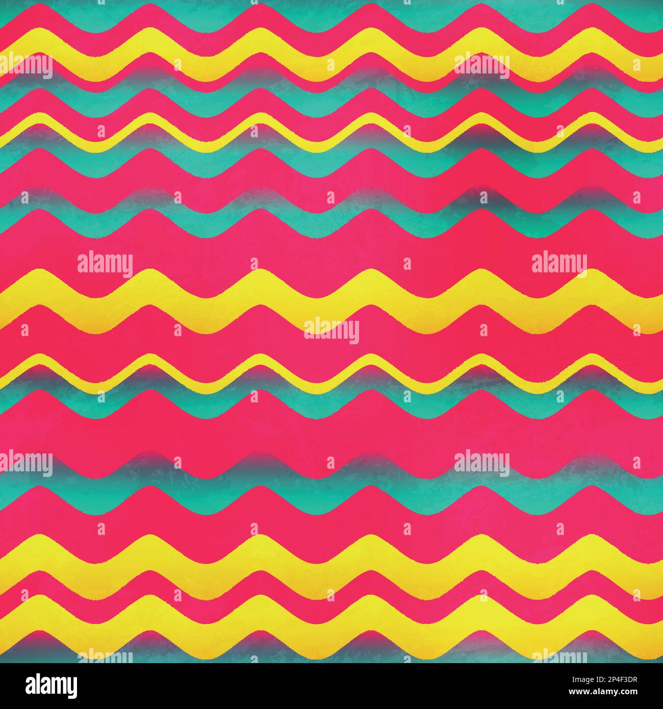 Red waves seamless pattern Stock Vector