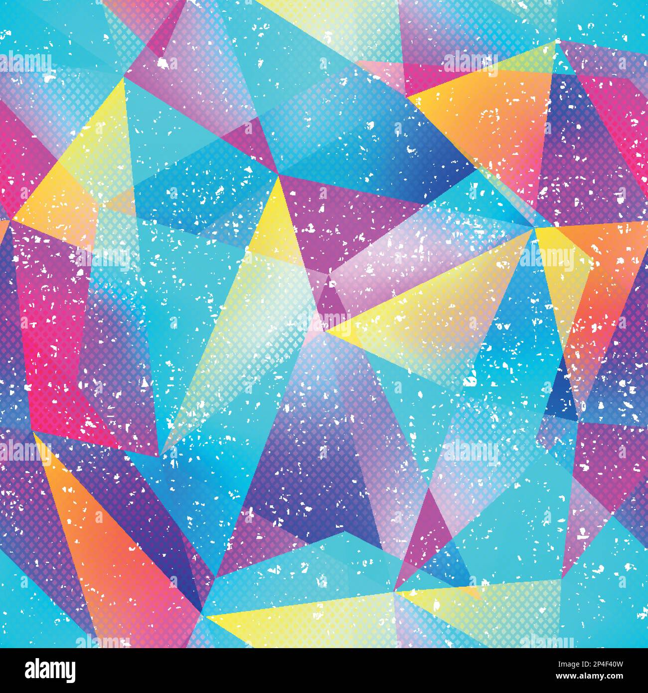 rainbow triangle seamless pattern with grunge effect Stock Vector