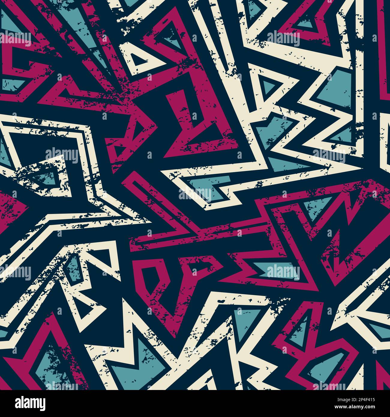tribal seamless pattern with grunge effect Stock Vector