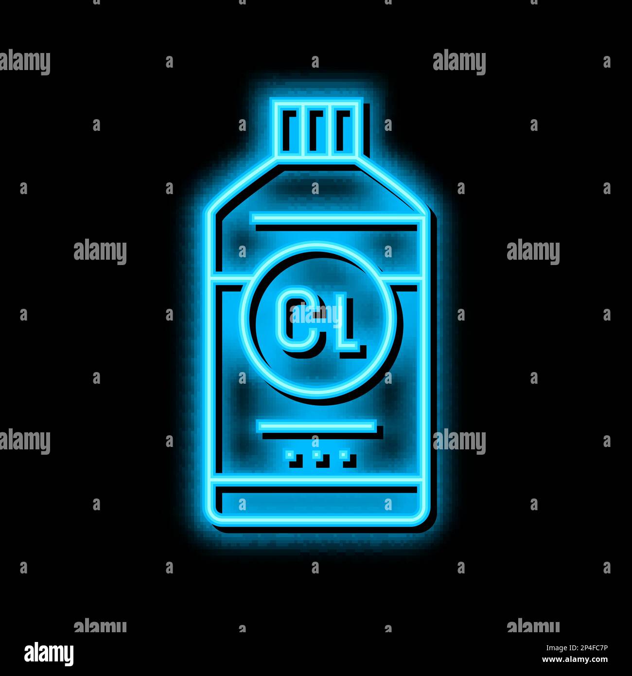 bleach chemical liquid neon glow icon illustration Stock Vector Image