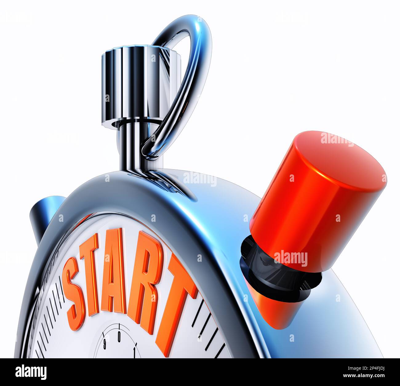 3D rendering of a stopwatch with the word start Stock Photo Alamy