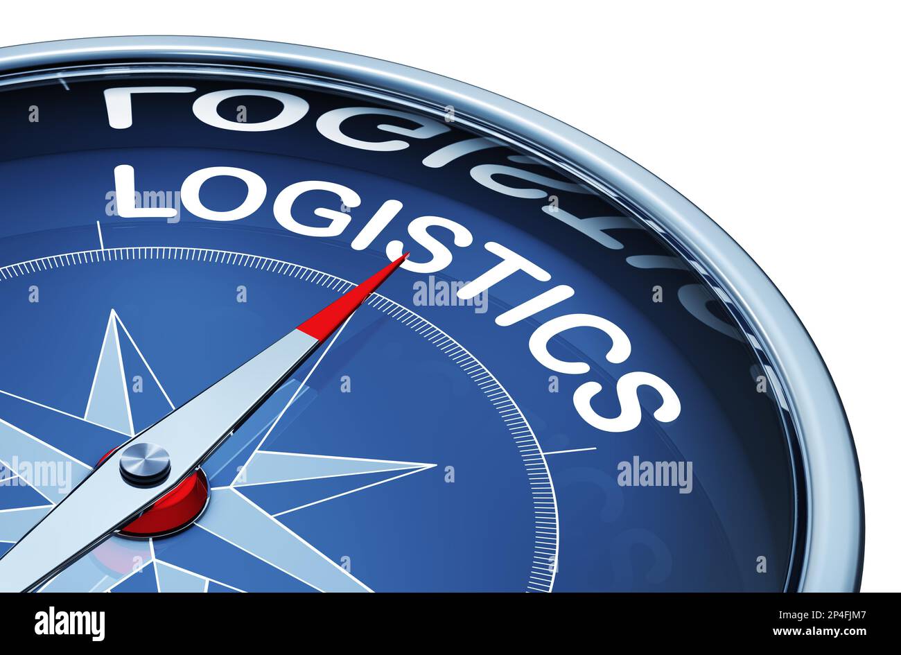 3D rendering of a compass with a logistics icon Stock Photo - Alamy