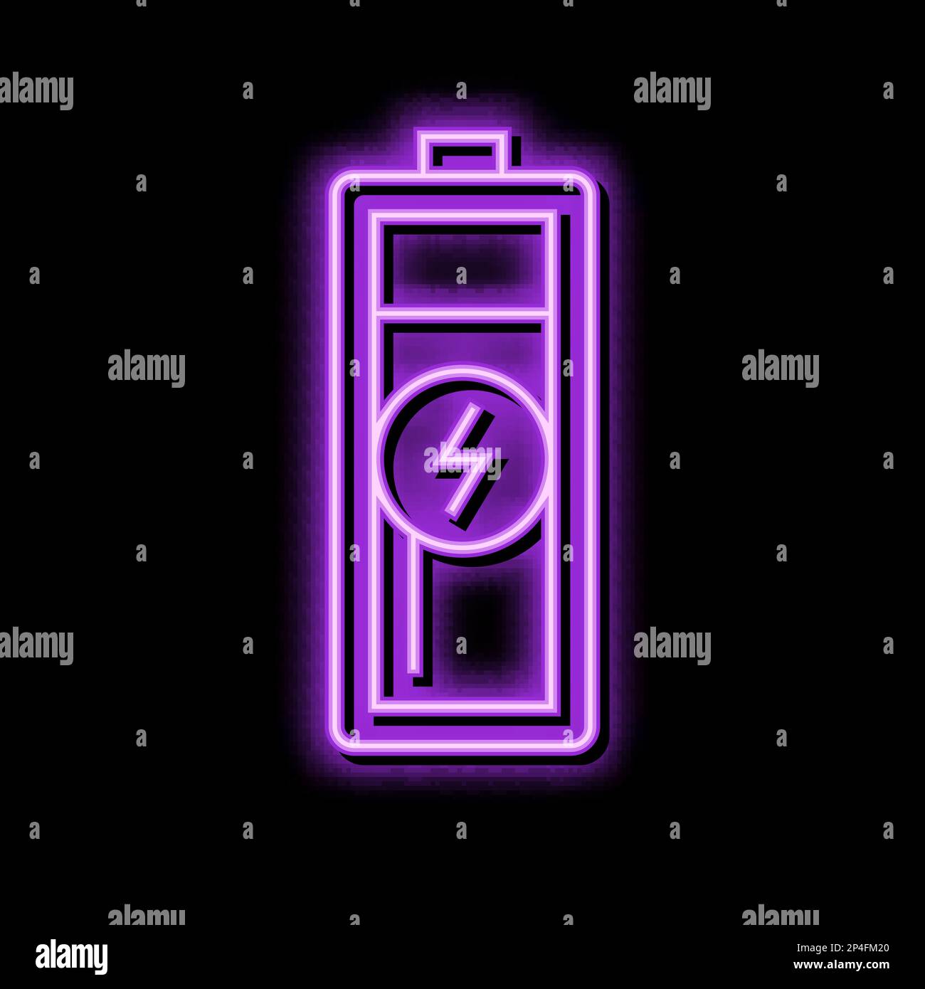 charge battery power energy neon glow icon illustration Stock Vector
