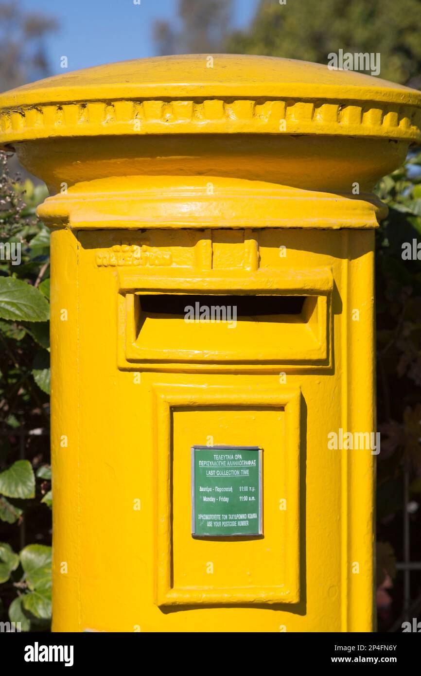 Cyprus, Pathos, yellow post boxes, a legacy of the British presence in
