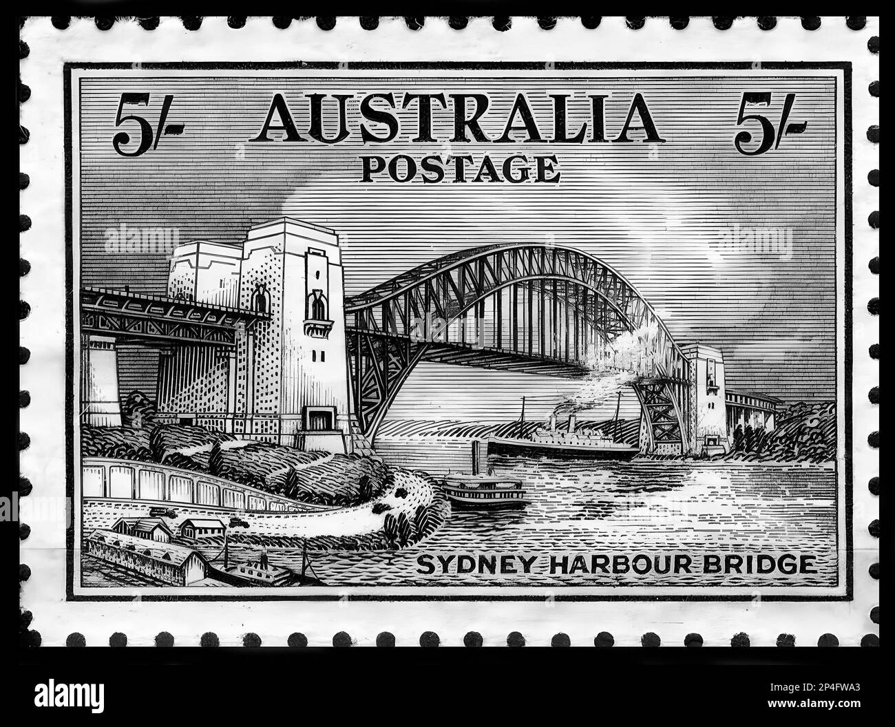 Stamp print in Australia, 1932, Sydney Harbour Bridge Stock Photo Alamy