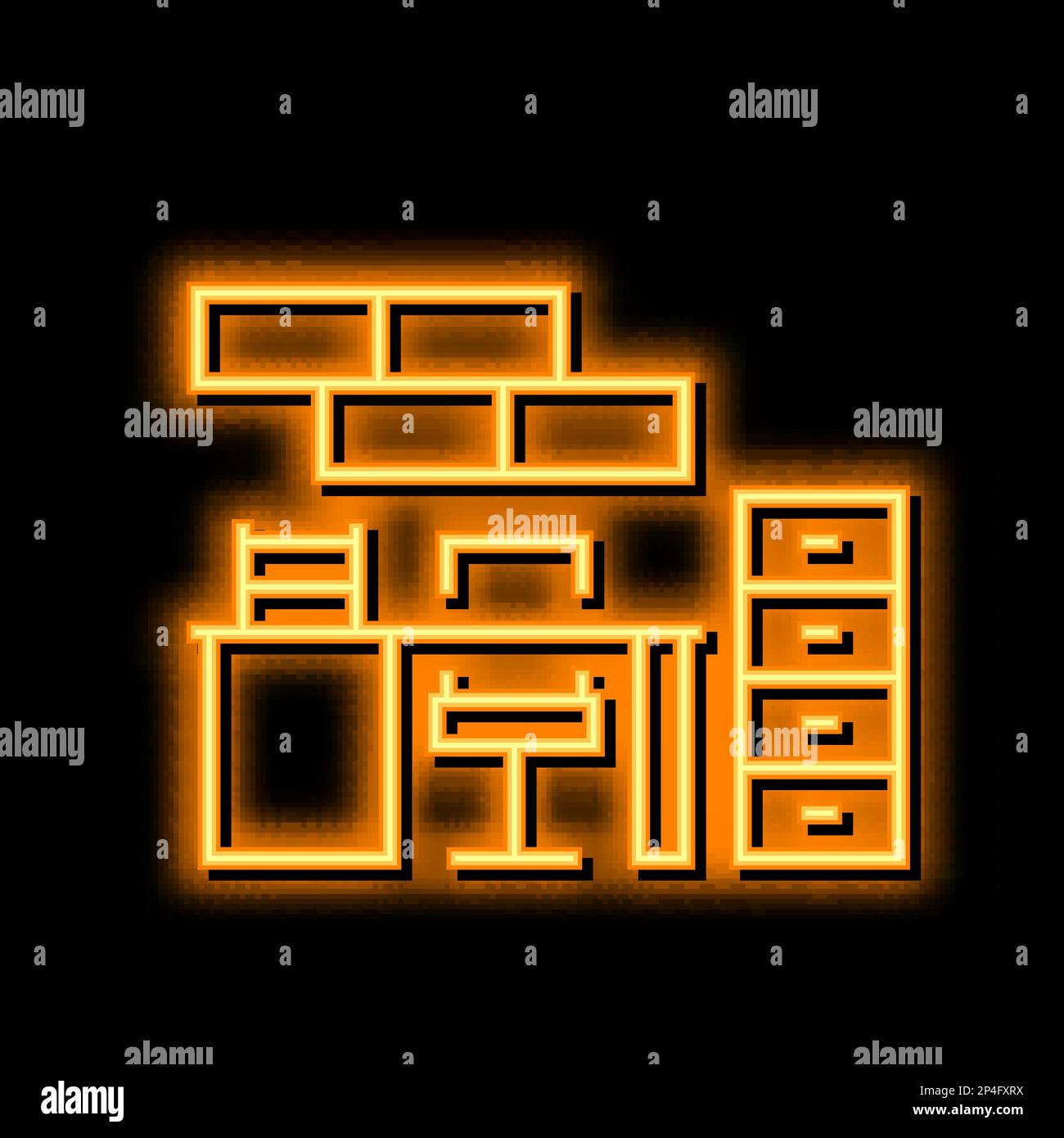 office furniture neon glow icon illustration Stock Vector Image & Art ...