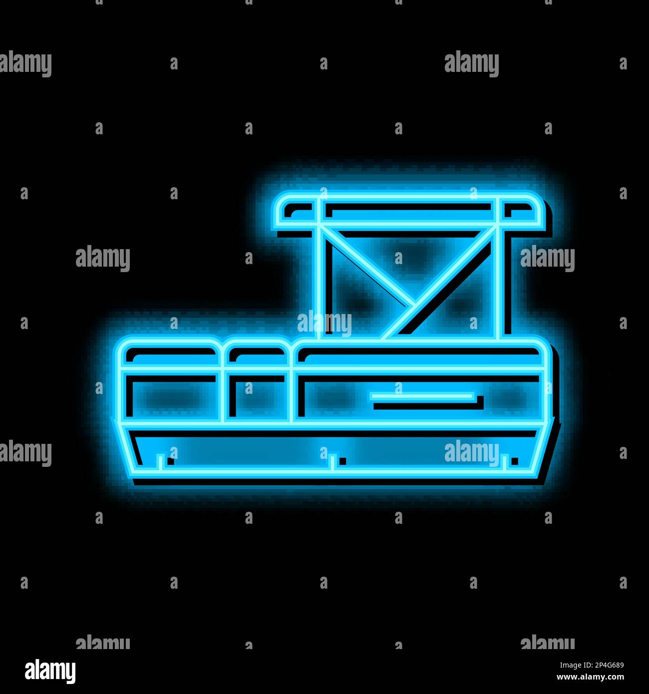 pontoon boat neon glow icon illustration Stock Vector Image & Art - Alamy
