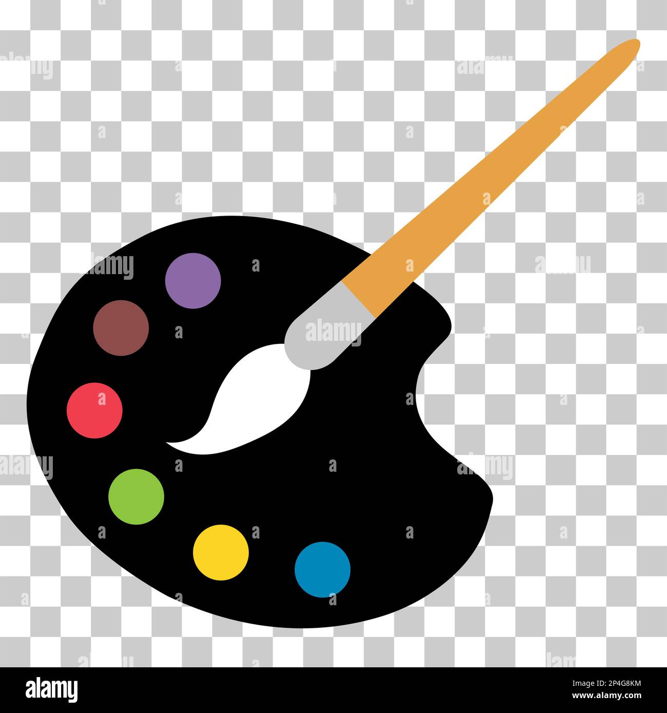 Flat art tool palette with paints color, artist web design graphic ...