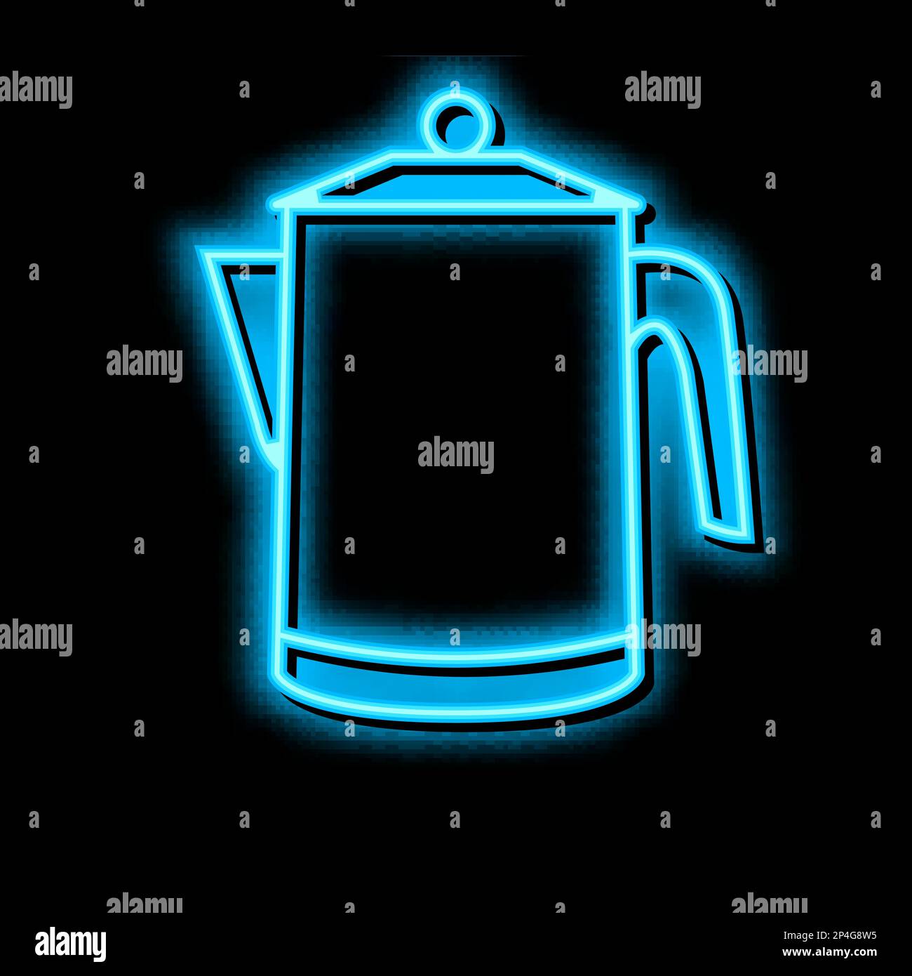 percolator coffee make equipment neon glow icon illustration Stock