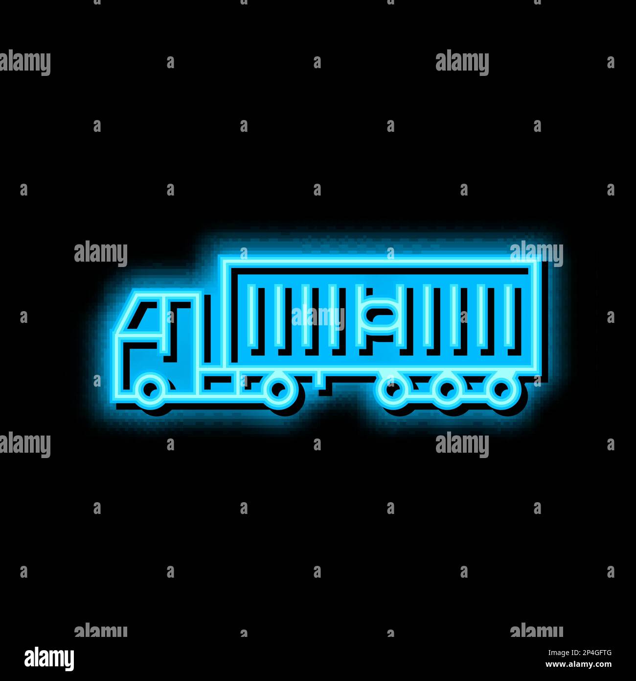 ground freight truck delivery service neon glow icon illustration Stock ...
