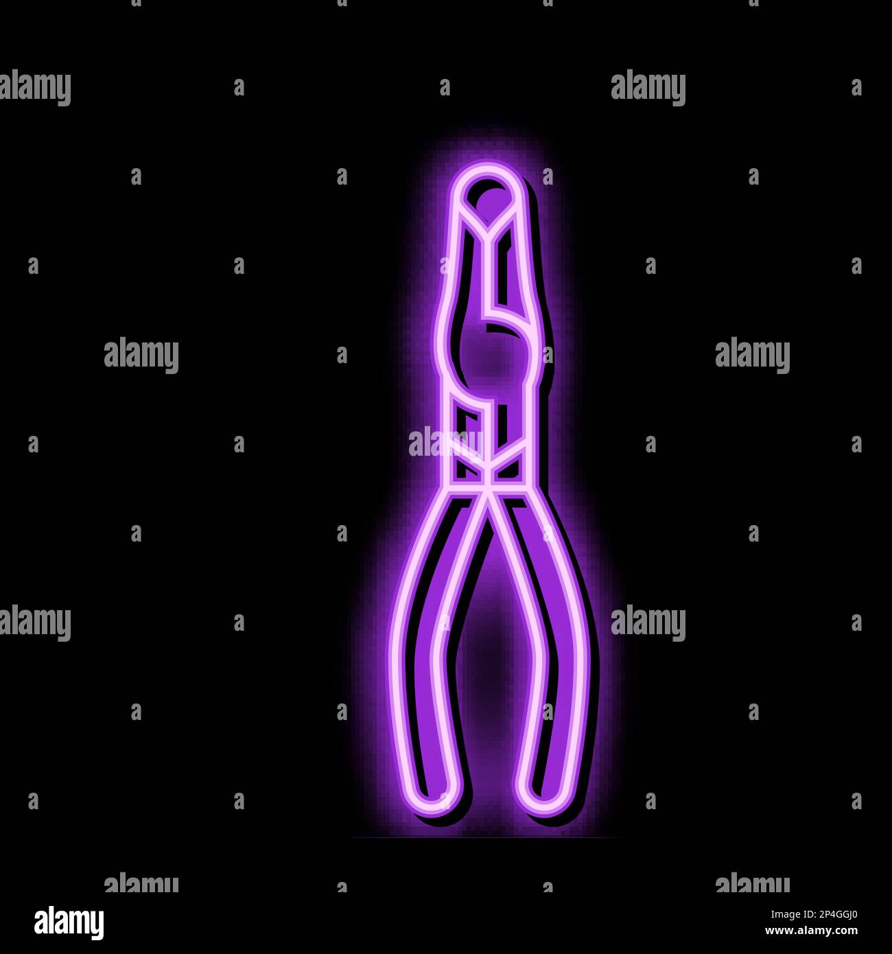 hose grip pliers neon glow icon illustration Stock Vector