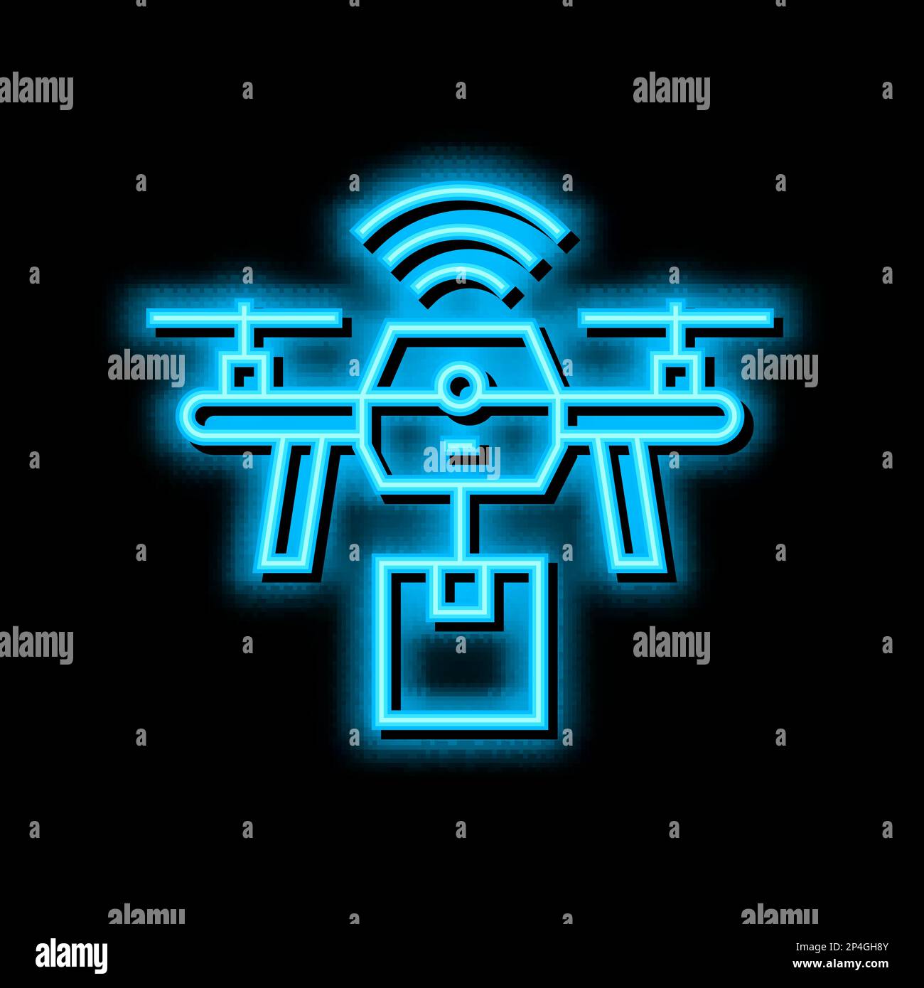 drone delivery neon glow icon illustration Stock Vector Image & Art - Alamy