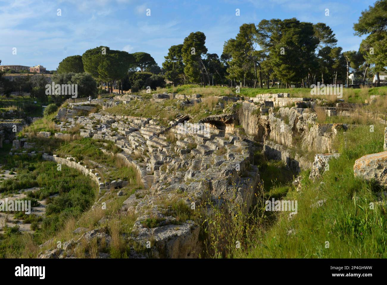 Anfiteatro Romano, Neapolis, Syracuse, Sicily, Italy Stock Photo