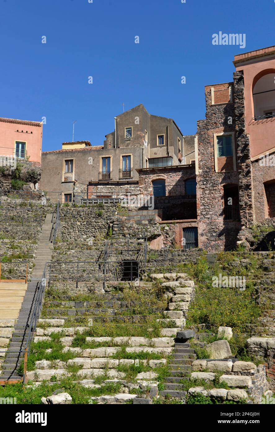 Teatro Romano, Via Vittorio Emanuele II, Catania, Sicily, Italy Stock
