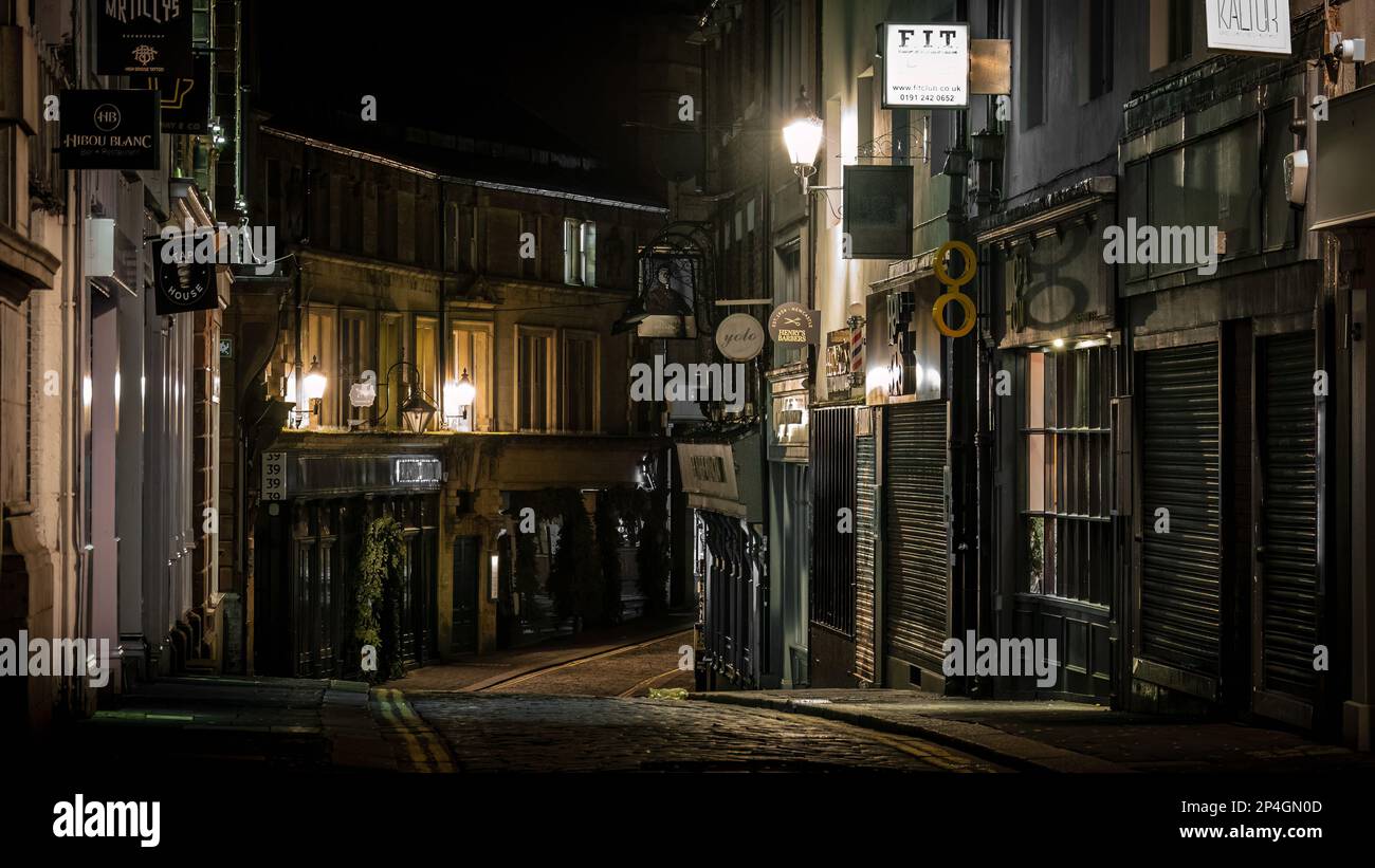 High Bridge Street, Newcastle upon Tyne UK, at night Stock Photo Alamy