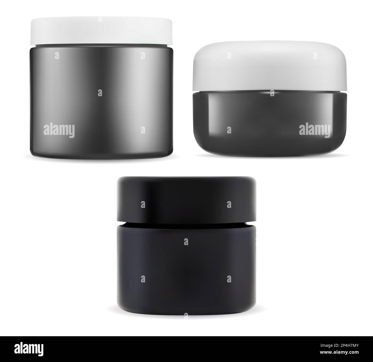 Jar for cosmetic cream. Plastic bottle vector mockup for beauty product