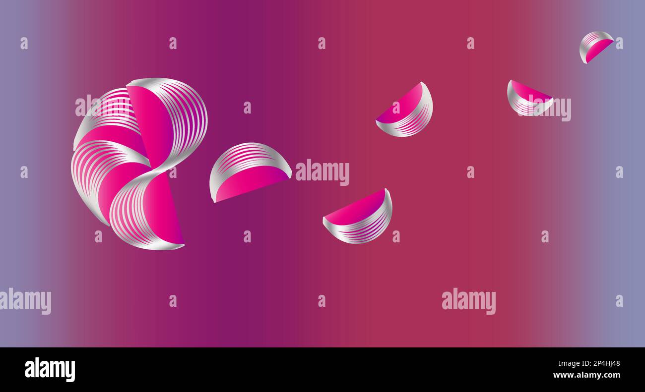 abstraction geometric shapes levitation petals pink purple lilac Stock