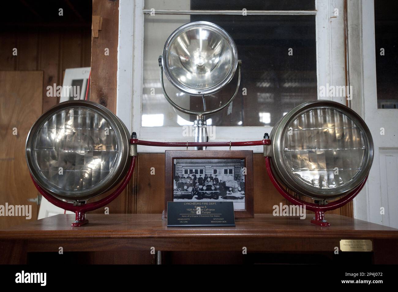 This March 25, 2014 photo shows headlights and spotlight from a 1926
