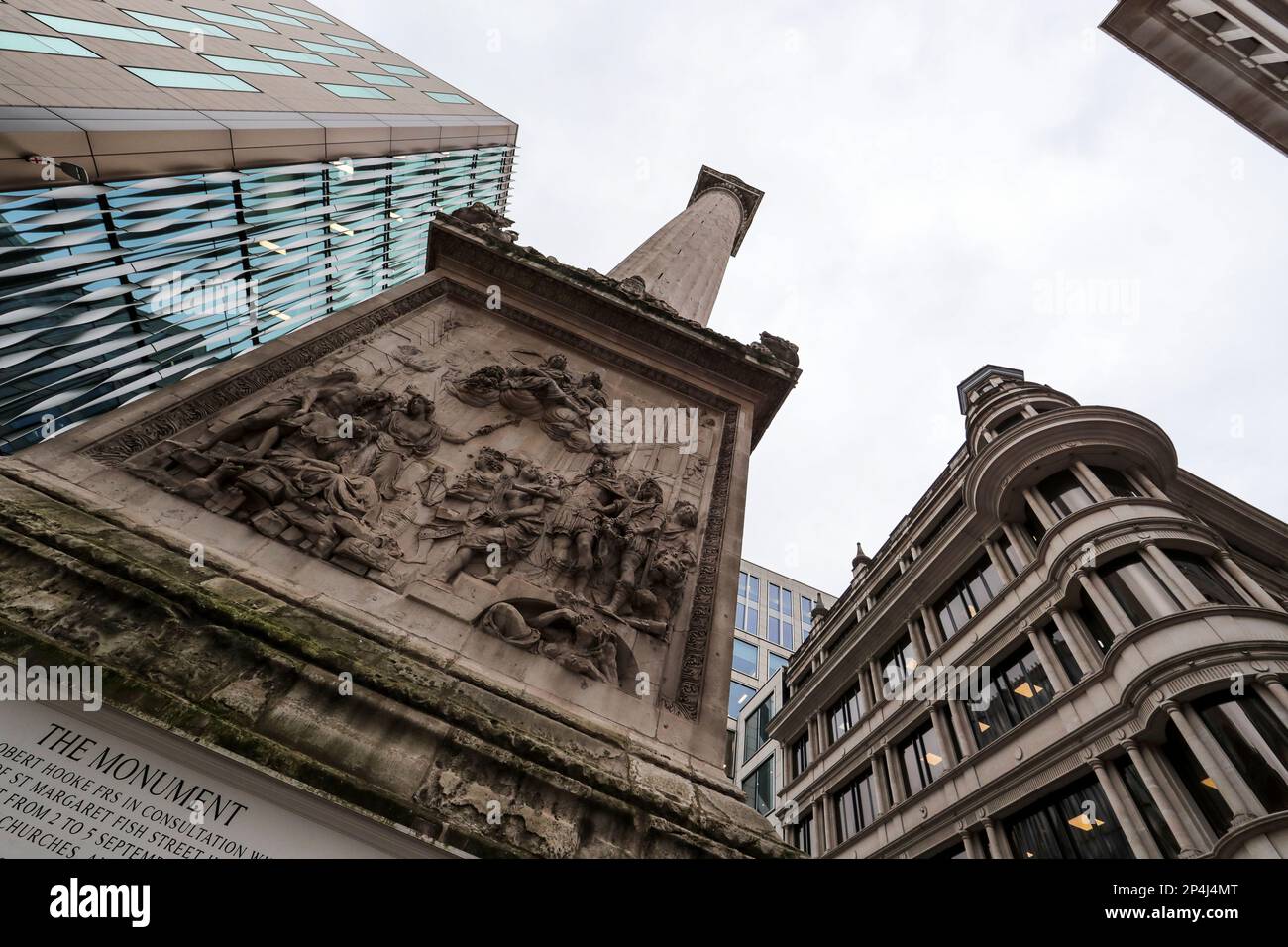 Fire of London monument, Pudding Lane, London Stock Photo Alamy