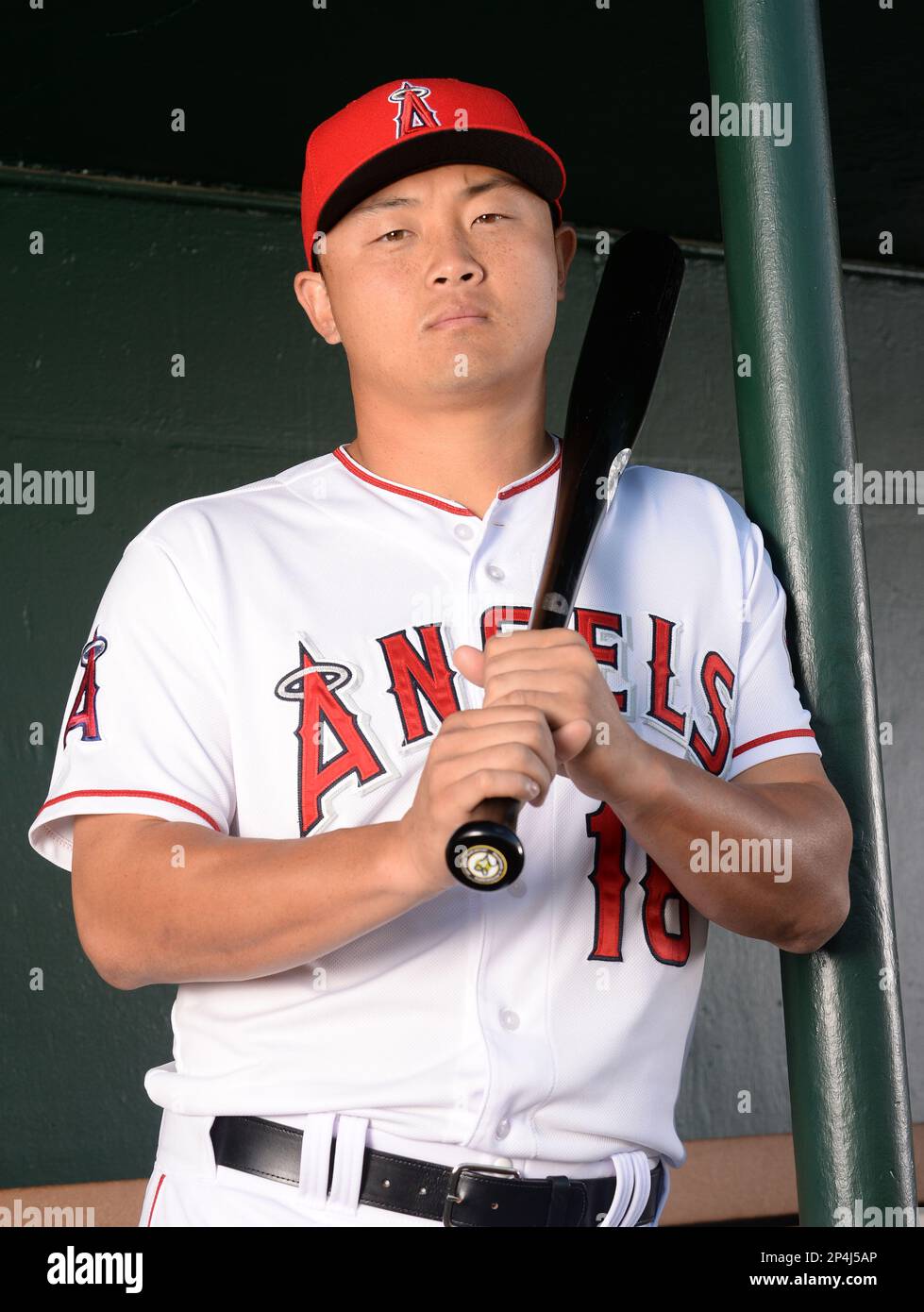 Los Angeles Angels Hank Conger (16) at media photo day during spring