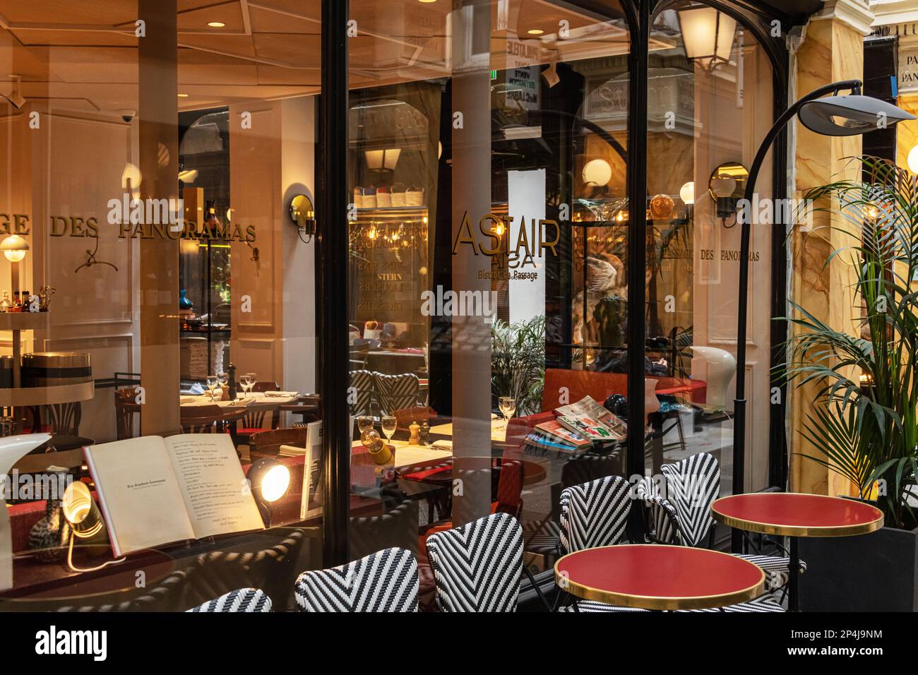 Restaurant Astair in the Passage des Panoramas in the 2nd Arrondissement Paris. Stock Photo