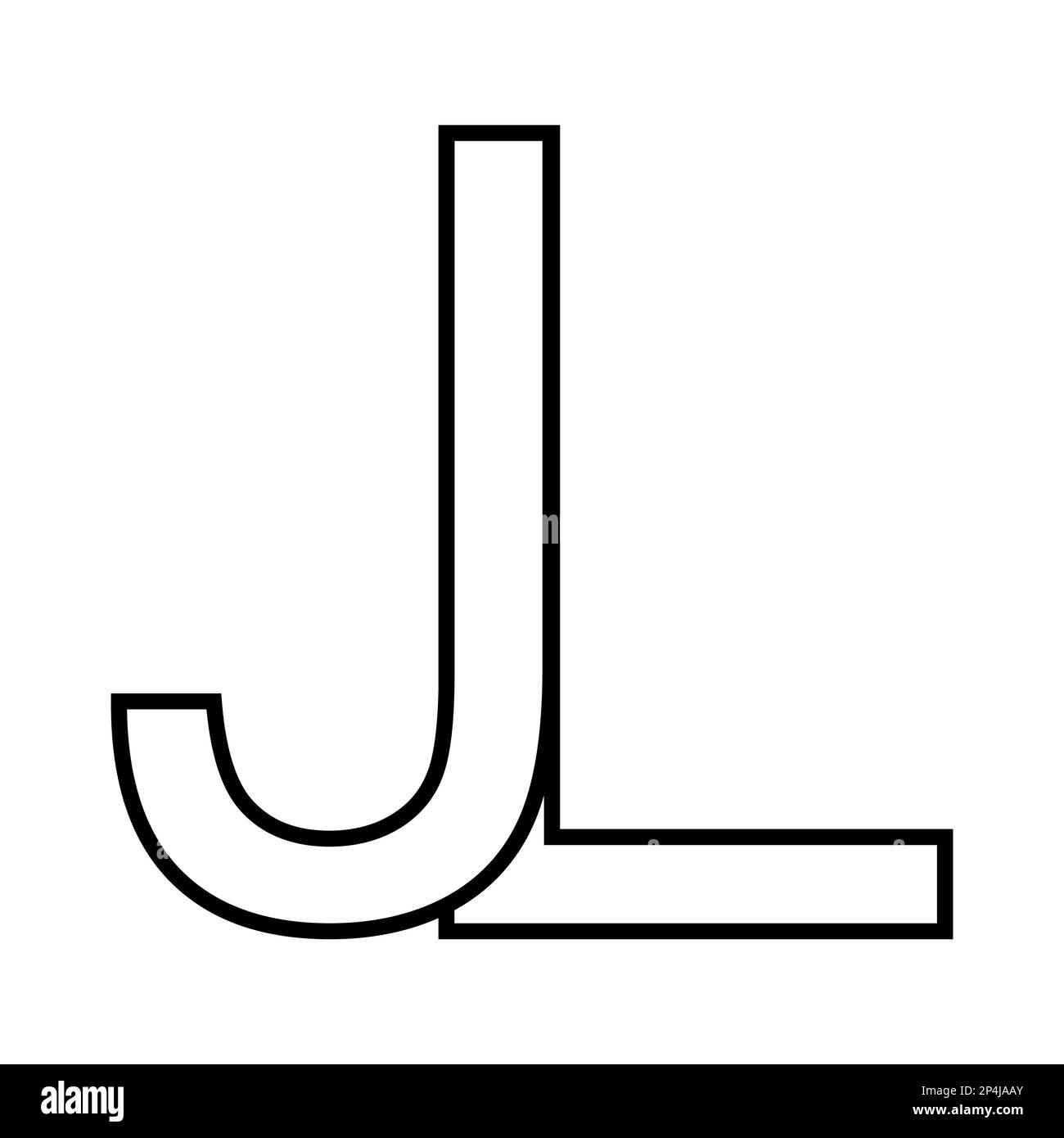 Logo sign lj jl, icon double letters logotype j l Stock Vector