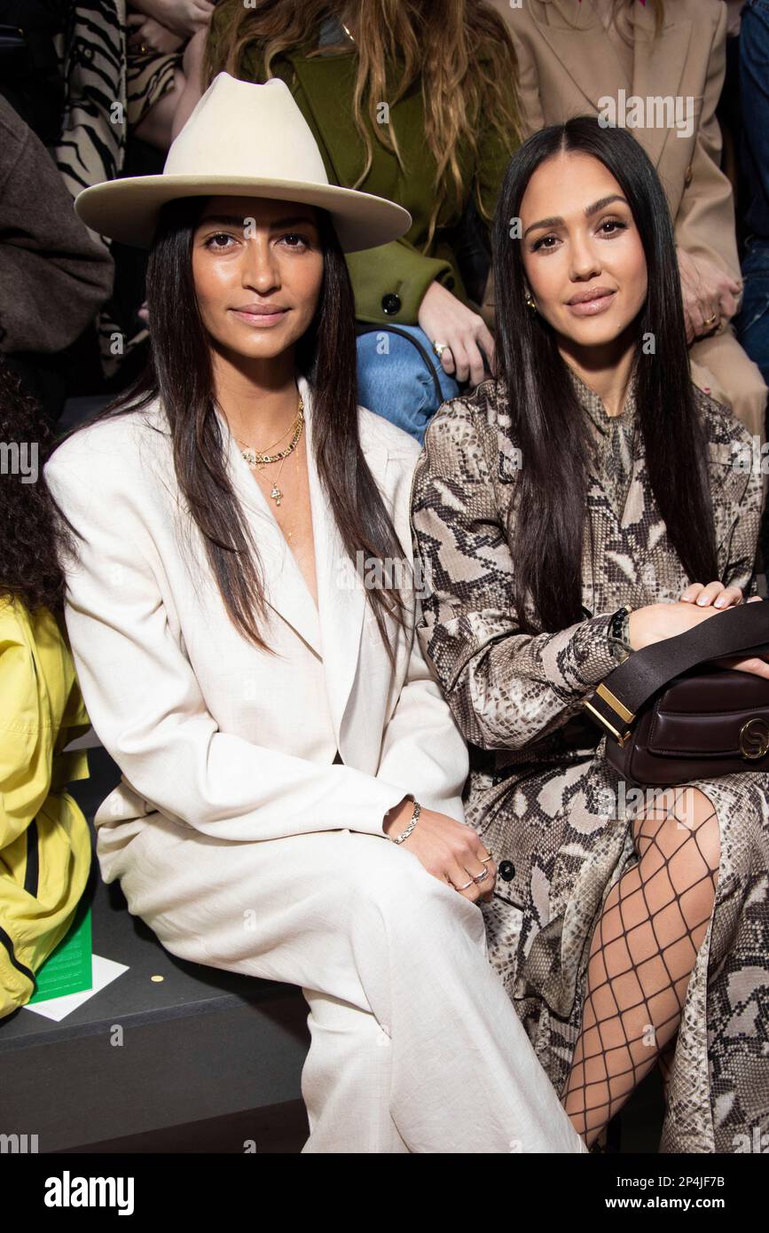 Camila Alves McConaughey, left, and Jessica Alba attend the Stella