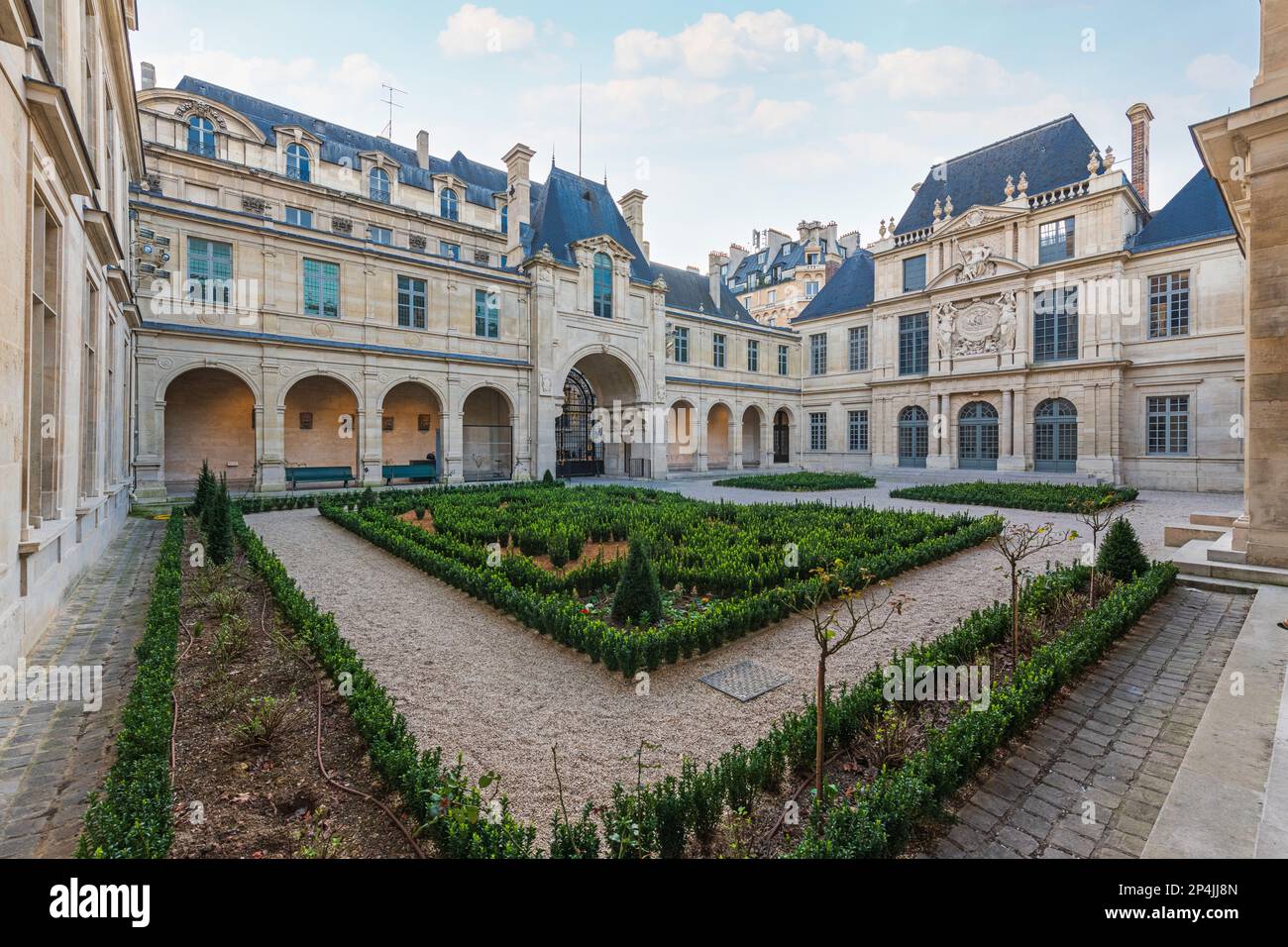 The Garden Courtyard at the Carnavalet Museum in Paris, France. Stock Photo