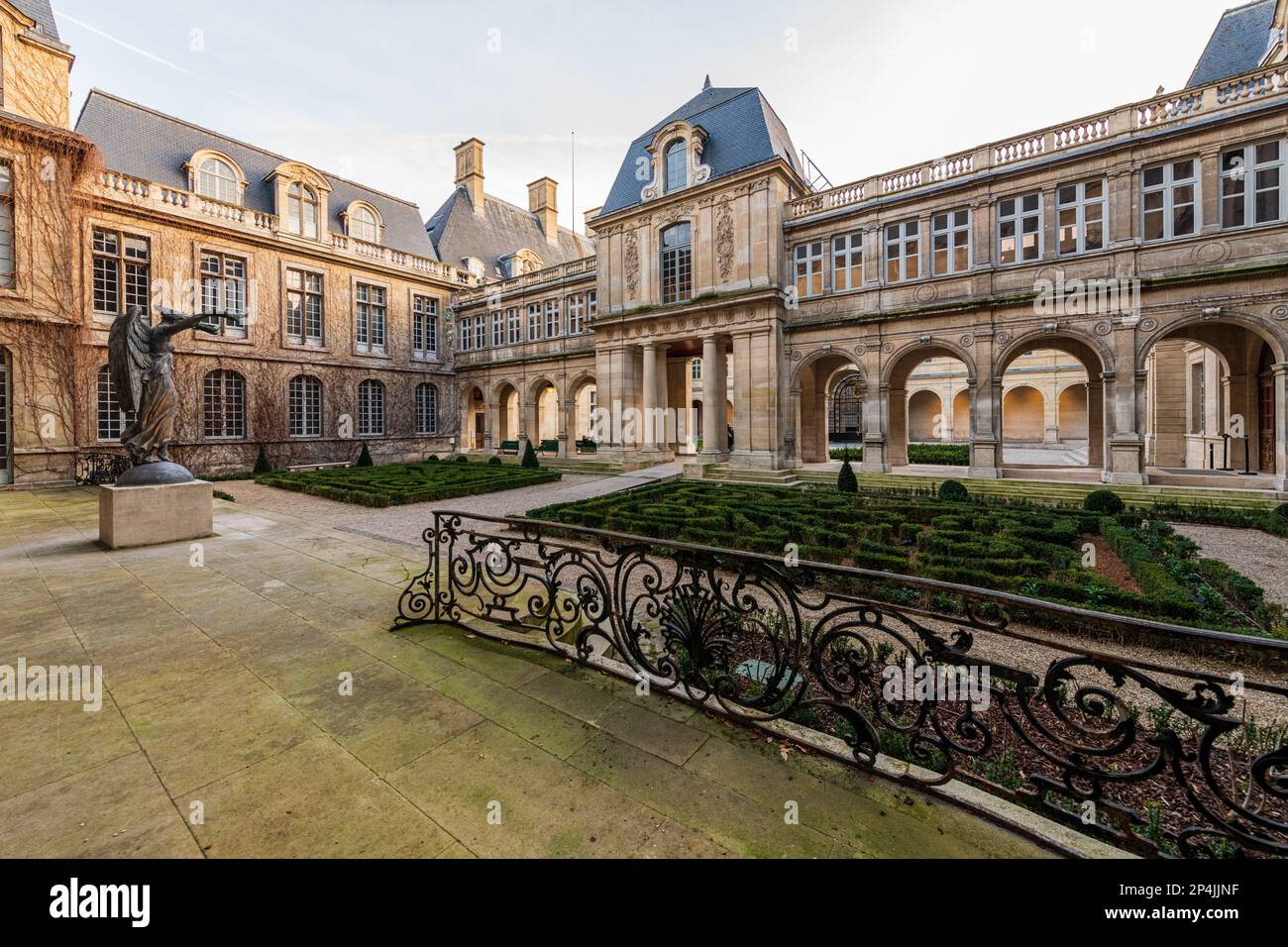 The Garden Courtyard at the Carnavalet Museum in Paris, France. Stock Photo