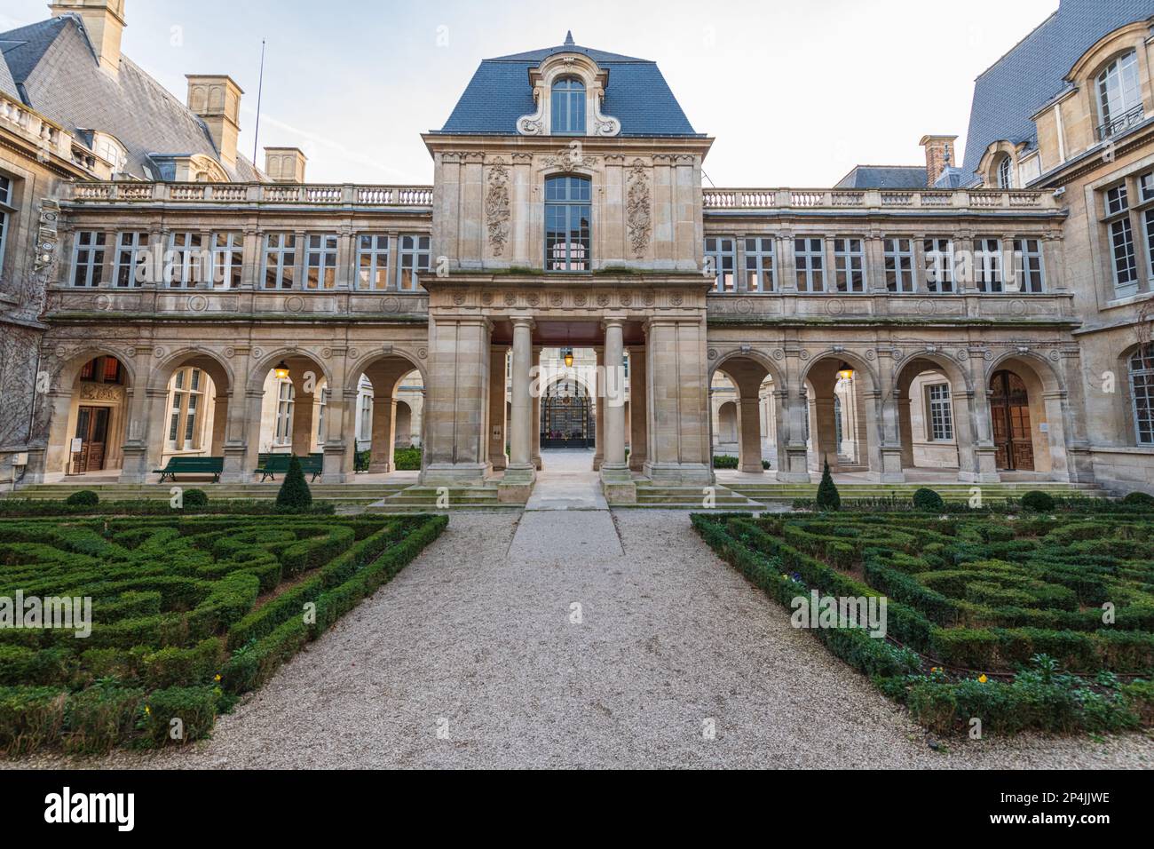 The Garden Courtyard at the Carnavalet Museum in Paris, France. Stock Photo