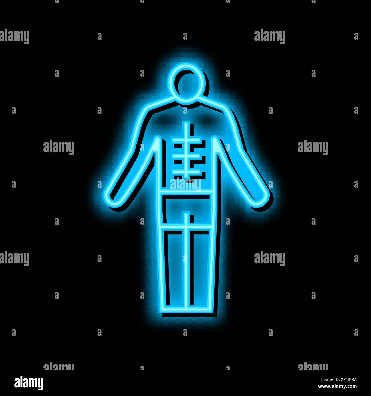 tanned man neon glow icon illustration Stock Vector