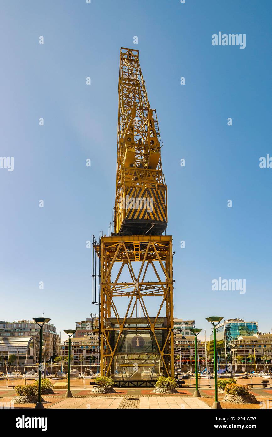 Wide shot crane structure, puerto madero, buenos aires, argentina Stock ...