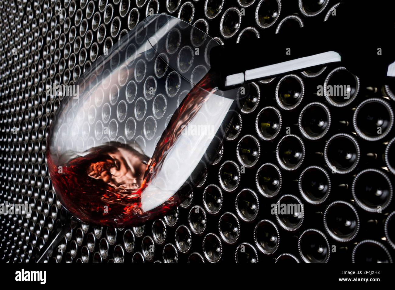 glass with red wine in the vinery Stock Photo - Alamy