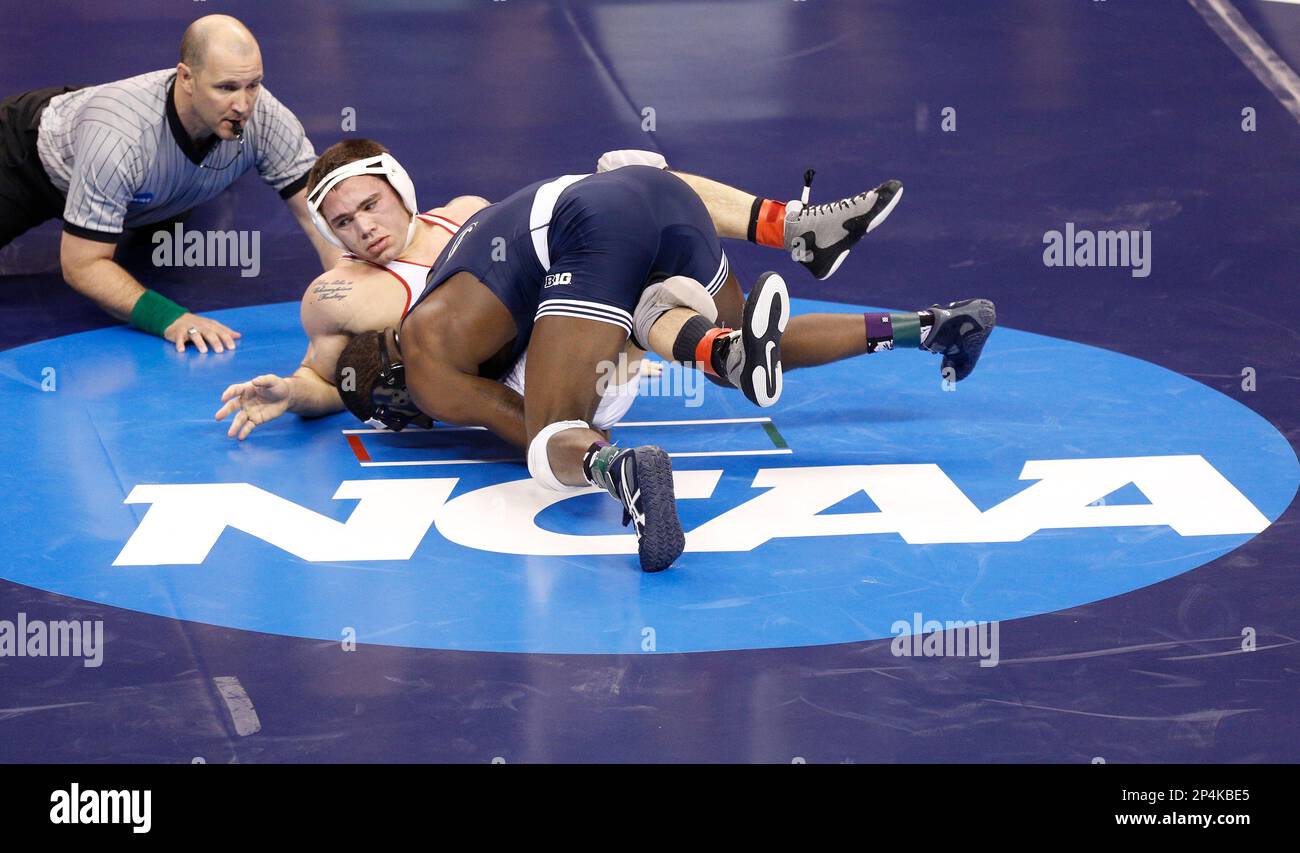 Penn State's Ed Ruth takes down Maryland's Jimmy Sheptock in the 184