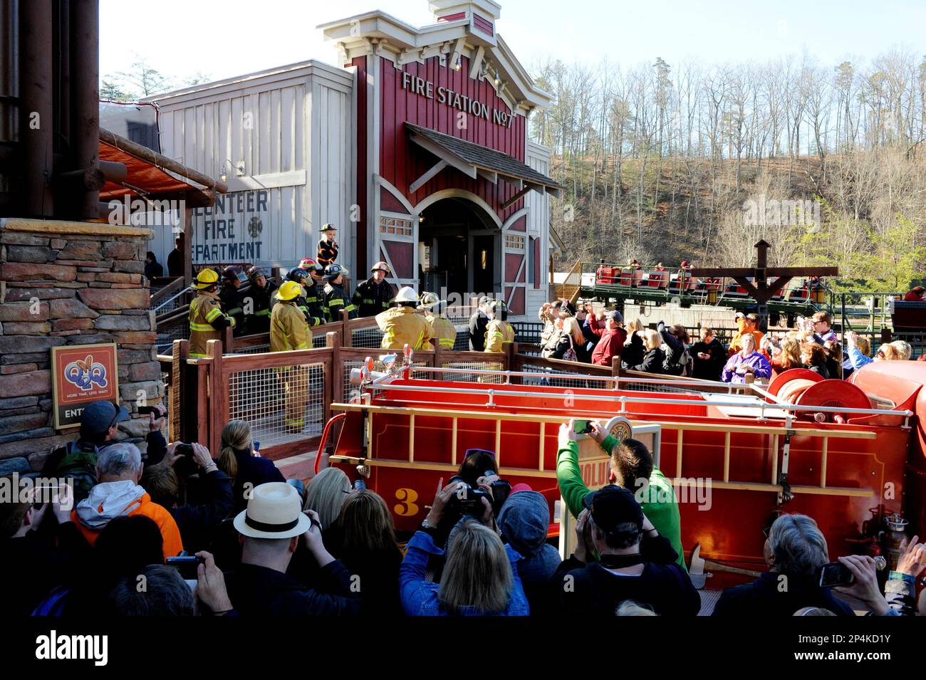 Dolly Parton introduces the new FireChaser Express roller coaster to