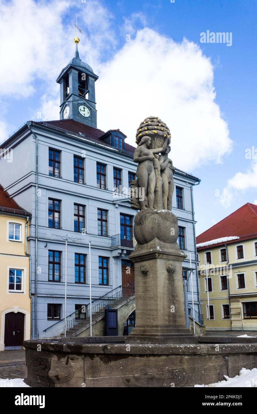 Statue at Old Town Square in Bischofswerda, Germany Stock Photo