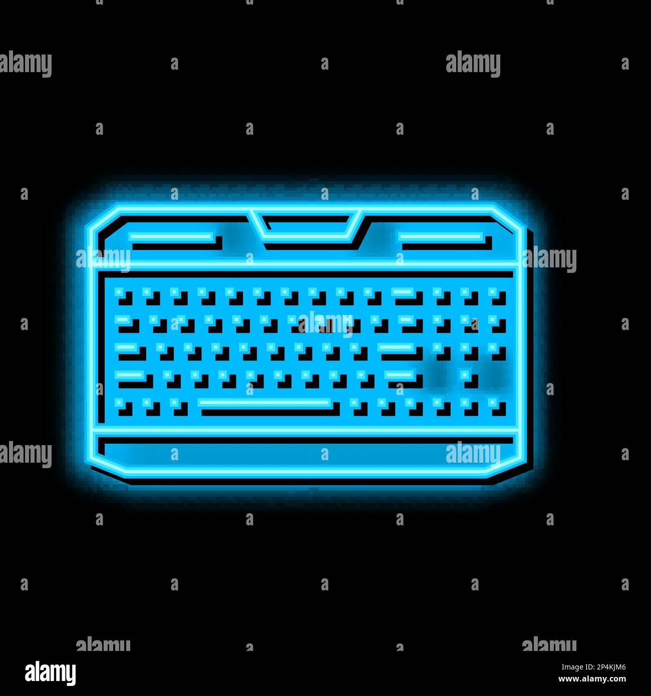 gaming keyboard neon glow icon illustration Stock Vector Image & Art ...