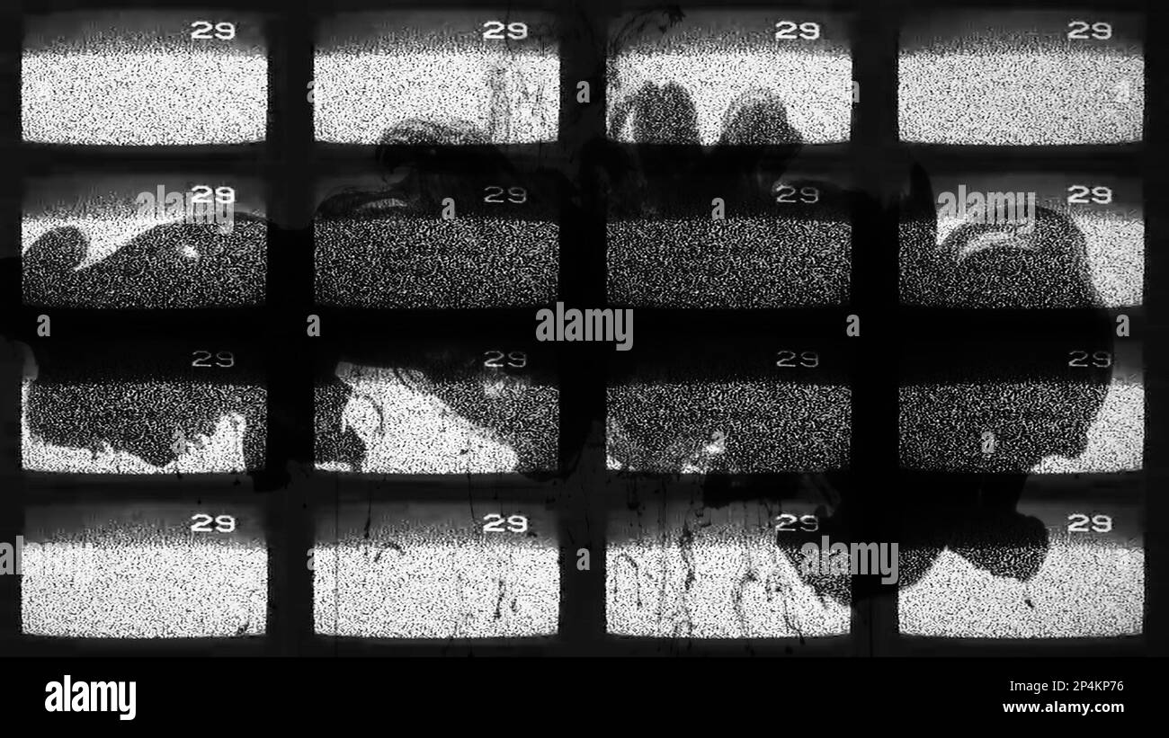 Analog tv glitch screen static noise grain smoke Stock Photo Alamy