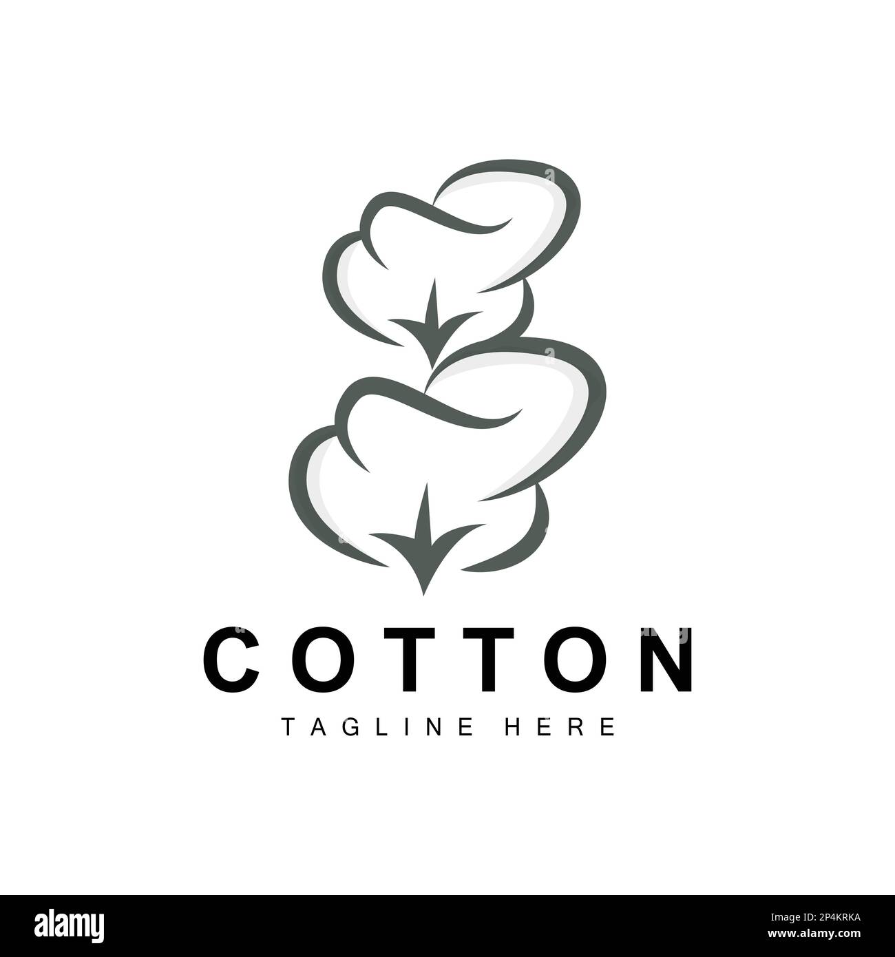 Cotton Logo, Soft Cotton Flower Design Vector Natural Organic Plants ...
