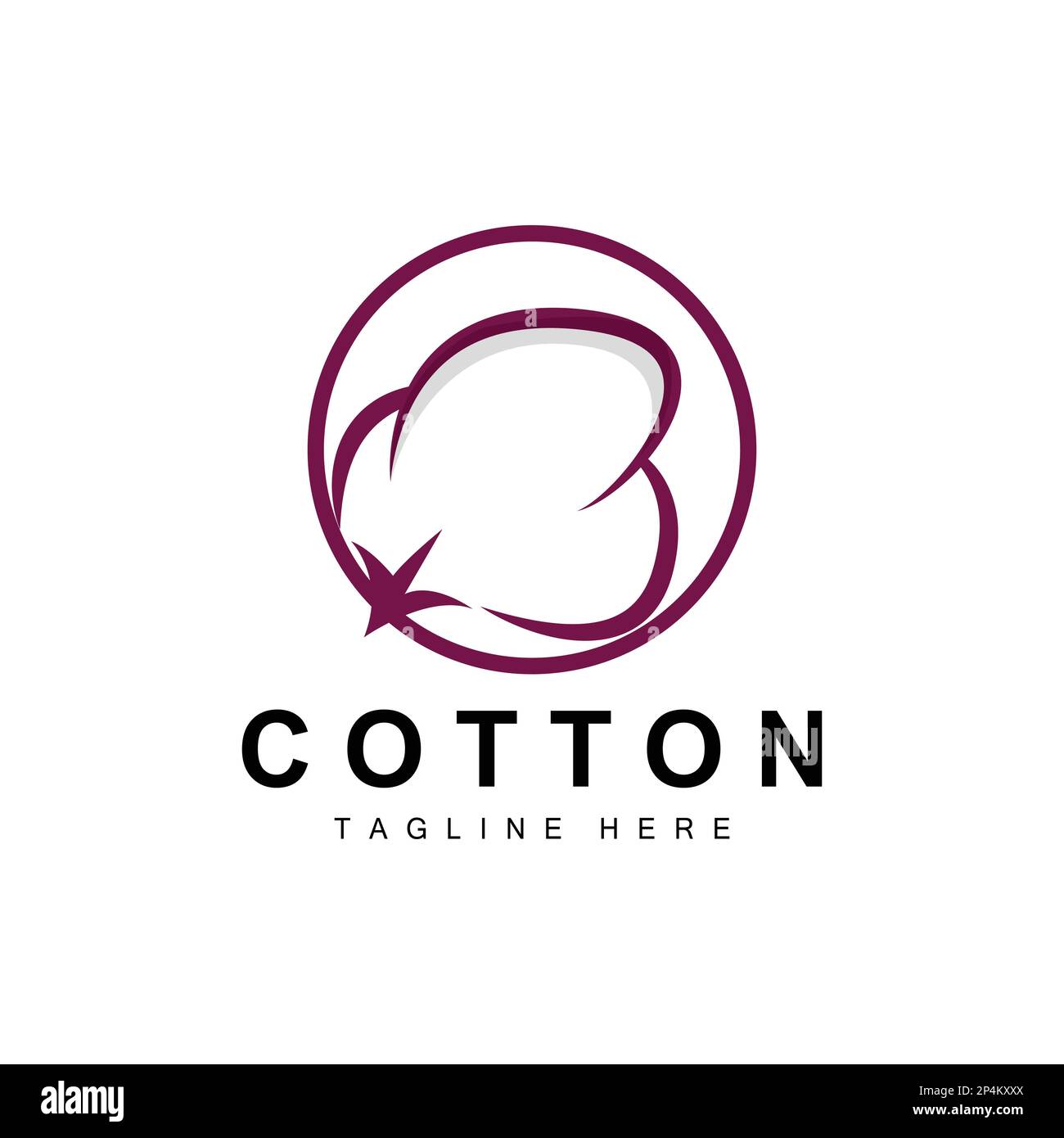 Cotton Logo, Soft Cotton Flower Design Vector Natural Organic Plants