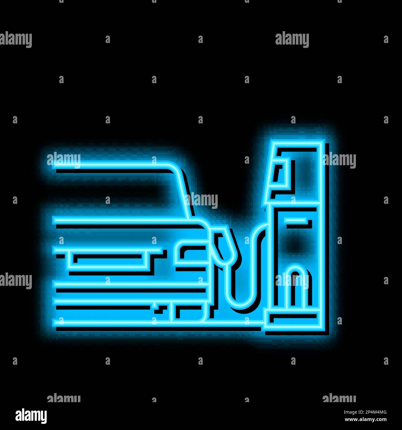 refuel car on gas station neon glow icon illustration Stock Vector ...