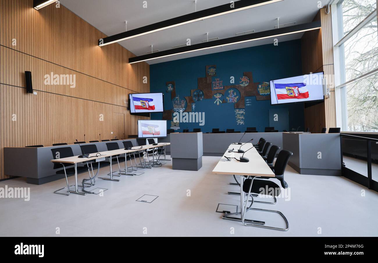 06 March 2023, SchleswigHolstein, Lübeck View of the large courtroom