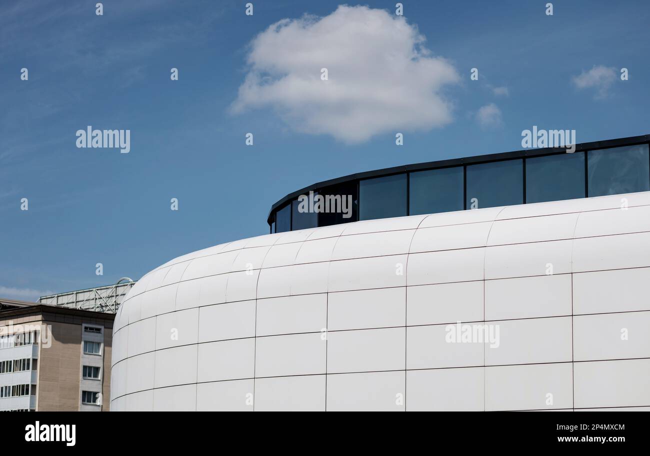 White office building.  modern facing panel for a technical structure. Stock Photo