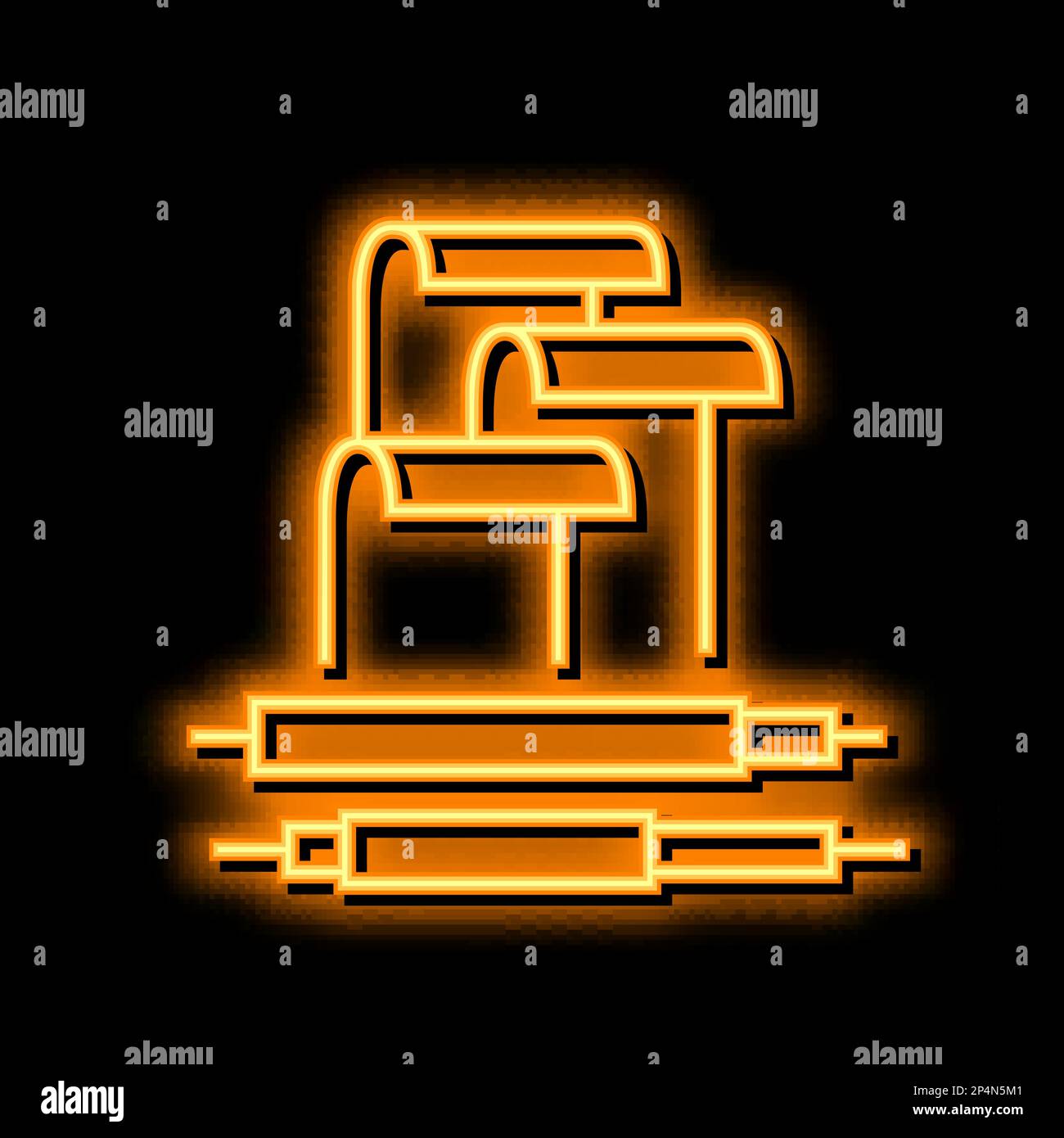 polybutadiene elastomer neon glow icon illustration Stock Vector