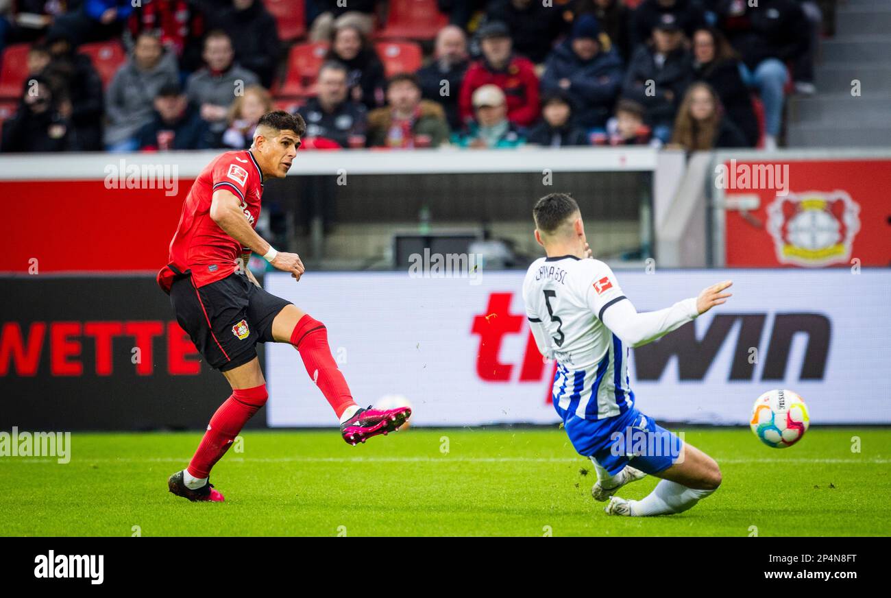 Leverkusen, Germany. 5th Mar, 2023. Piero Hincapie (Leverkusen), Filip
