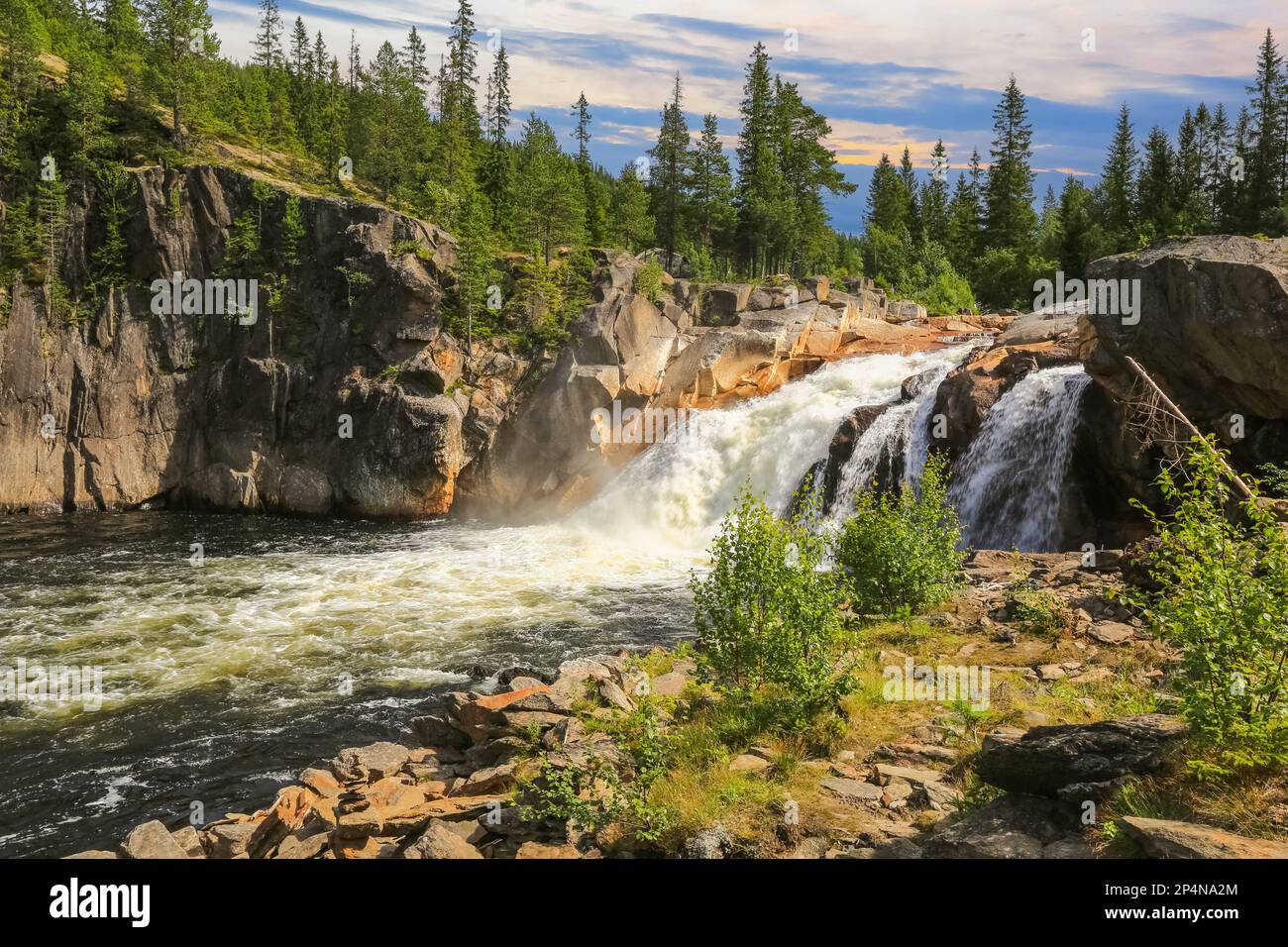 Stream  at the river Glomma  located in the central part of Norway Stock Photo